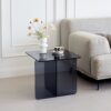 Tempered Glass Side Table, Multi Purpose Night Stand, Durable Transparent End Table - Smoke Gray - Image 4