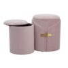 Dahlia - Contemporary / Glam Nesting Ottoman Set - Blush Pink - Image 2