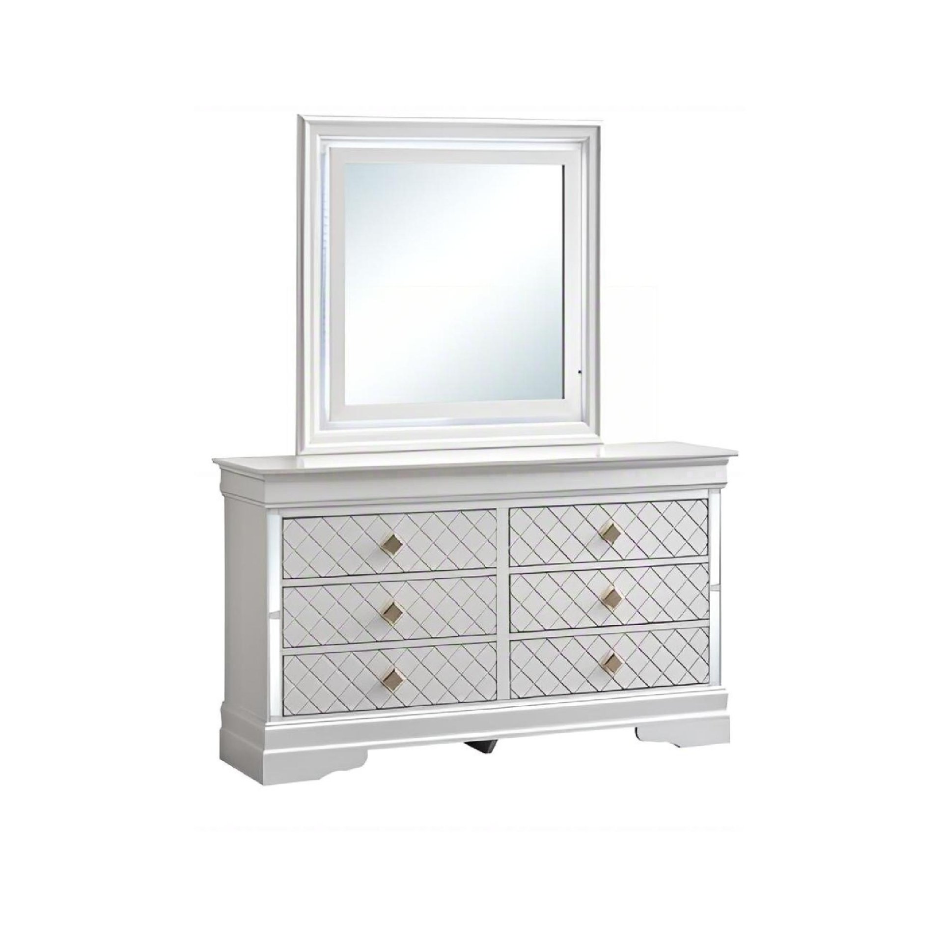 Verona - Dresser With Gold Handles And Faux Crystal Accents - White - Image 4