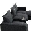 Modern Sectional Cloud Sofa With Console USB Charger Reading Light Cup Holder, Wide Seat 4 Seat Modular Couch Storable Indoor Funiture - Dark Gray - Image 12