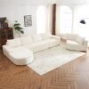 Oversized Modular Sofa Cloud Sectional Sofa Set Upholstered Couches U - Shaped Sofa With Deep Seat For Living Room - Beige - Image 14