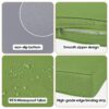 14 Pack Cushion Covers For 7 Piece Wicker Rattan Sectional Sofa (6 Seater), Outdoor Seat And Back Slipcovers With Zippers - Green - Image 5