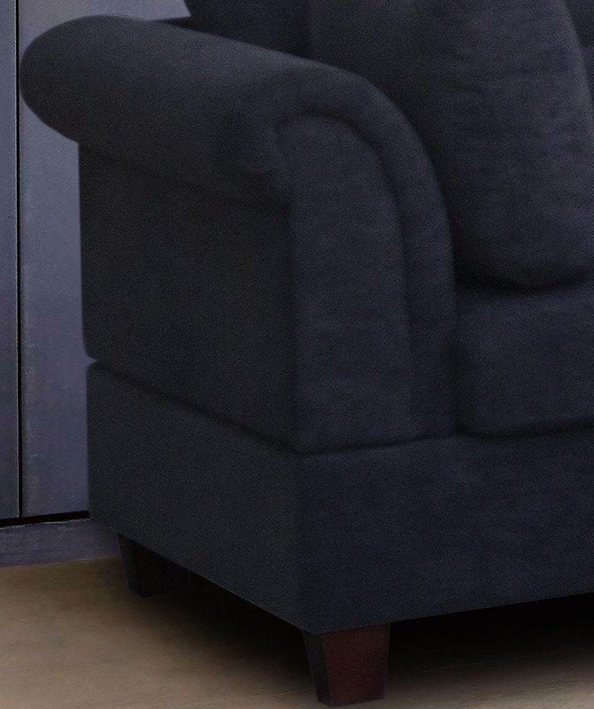 Diego - Fabric Sectional Sofa With Right Facing Chaise, Storage Ottoman, And 2 Accent Pillows - Black - Image 5
