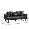 Contemporary Oversized Loveseat Upholstery And Accent Pillows - Black - Image 3