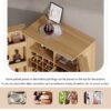 Modern Home Bar Cabinet Carved Wine Cabinet With Storage - Natural - Image 9