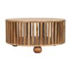 Slatted Round Coffee Table - Beige - Image 6
