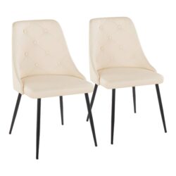 Giovanni - Contemporary Dining Chair (Set of 2) - Black / Cream
