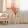 Floor Metal Vases Decorated White Metal Vases (Set of 3) Gorgeous Home Decoration Large Glazed Metal Vases - White / Gold - Image 17