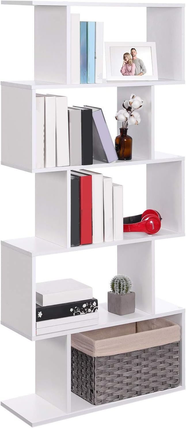 5 Layer Simple Household White Bookshelf - Cream White - Image 4