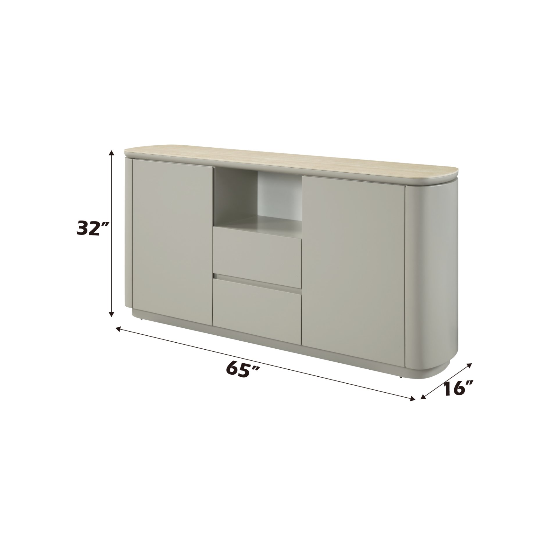 Ingram - Ceramic Top Server - Light Gray - Image 3