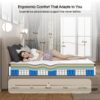 12" Full Hybrid Mattress With Pocket Coils And Memory Foam For Medium Firm Support - Creamy White / Gray / Cream - Image 3