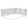 Full Floor Bed With L-Shaped Bookcases, Sliding Doors, Without Slats - White - Image 10