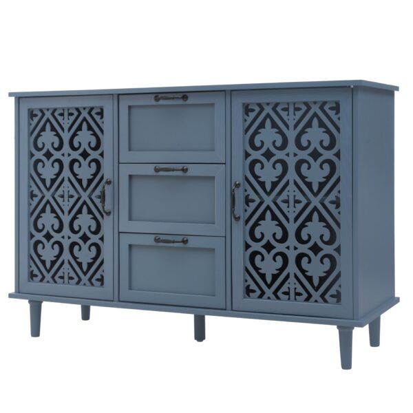 2 Door 3 Drawer Cabinet, American Furniture, Suitable For Bedroom, Living Room, Study - Blue