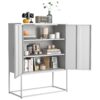 Heavy Duty Metal Buffet Sideboard Modern Steel Storage Cabinet With 2 Shelves, Free Standing Accent Cabinet With Magnetic Doors For Bedroom, Kitchen, And Home Office, Anti-Tip Design - White - Image 14