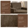 Oversized Chaise Lounge Indoor Rabbit Fur Sofa Bed With Storage Ottoman And Armrests Cup Holders With Deep Seat - Brown - Image 20