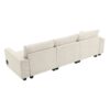 Sectional With Bluetooth Speaker Comfy Cloud Couch Set With Drop Down Table Cup Holders, USB Charger Storage Armrest Wide Seat Sofa - Beige - Image 6