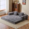 Floor Couch, Compression Sofa, Convertible Floor Sofa Bed & Pillow Back Support Armrest - Dark Gray - Image 2