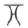 Lunaire - Outdoor Round Cast Aluminum Side Table With Lattice Top And Curved Legs - Bronze - Image 5