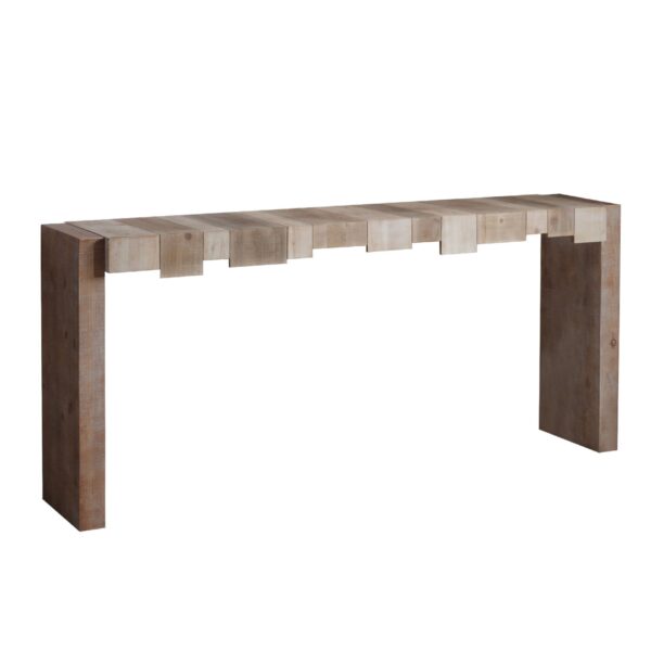Modern Console Table Entryway Table With Sculpted Block Design Narrow Sofa Table For Hallway Living Room Or Foyer - Multicolor