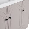 Modern 48" Freestanding Bathroom Vanity With White Resin Sink & Soft Close Cabinet Doors - Khaki - Image 15