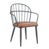 Industrial Inspired Upholstered Dining Chair Set With Metal Legs (Set of 2) - Brown - Image 7