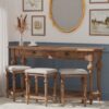 Ludin - Console Table With 3 Stools - Brown - Image 10