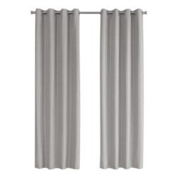 2 Pieces Set, Curtain Panel, 100% Blackout, Grommet, Versatile Use - Silver