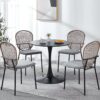 Tulip Special Dining Table, Black Marble Color Top, MDF Dining Table - Black - Image 6
