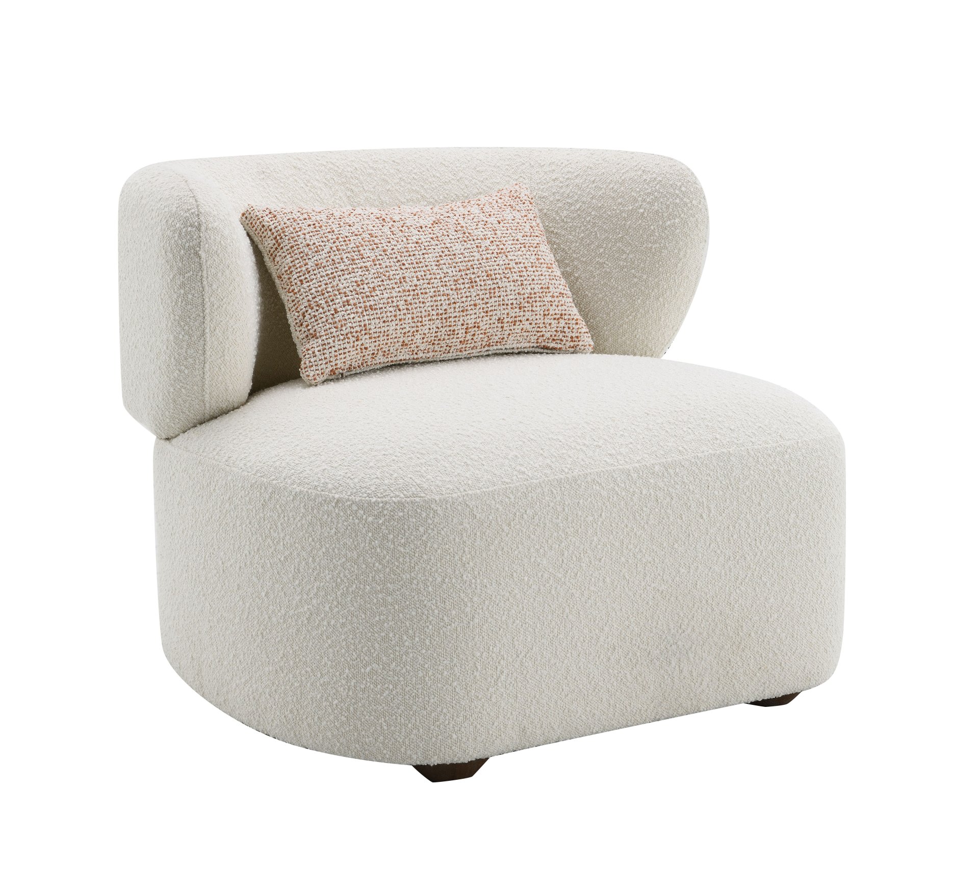 Darius - Boucle Accent Chair With Toss Pillow - Beige - Image 6