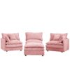 Contemporary Modular Sectional Sofa L Shaped 3 Seater With Movable Ottoman 105 Inch - Pink - Image 15