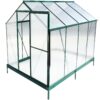 6.3'x8.2'x7' Polycarbonate Greenhouse, Heavy Duty Outdoor Aluminum Walk-In Green House Kit With Rain Gutter, Vent And Door For Backyard Garden - Green - Image 12