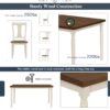 6 Piece Dining Set Classic Wooden Table And 4 Chairs With Bench For Kitchen Dining Room - Brown / Cottage White - Image 6