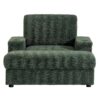 Oversized Chaise Lounge Indoor Rabbit Fur Sofa Bed With Storage Ottoman And Armrests Cup Holders With Deep Seat - Green - Image 6