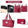 5 Piece Set (20"24"28 +A Travel Bag And A Toiletry Bag), Pp Hardshell Carry On Luggage Set With Tsa Lock Carry On Suitcase Luggage Durable Suitcase - Wine Red - Image 9