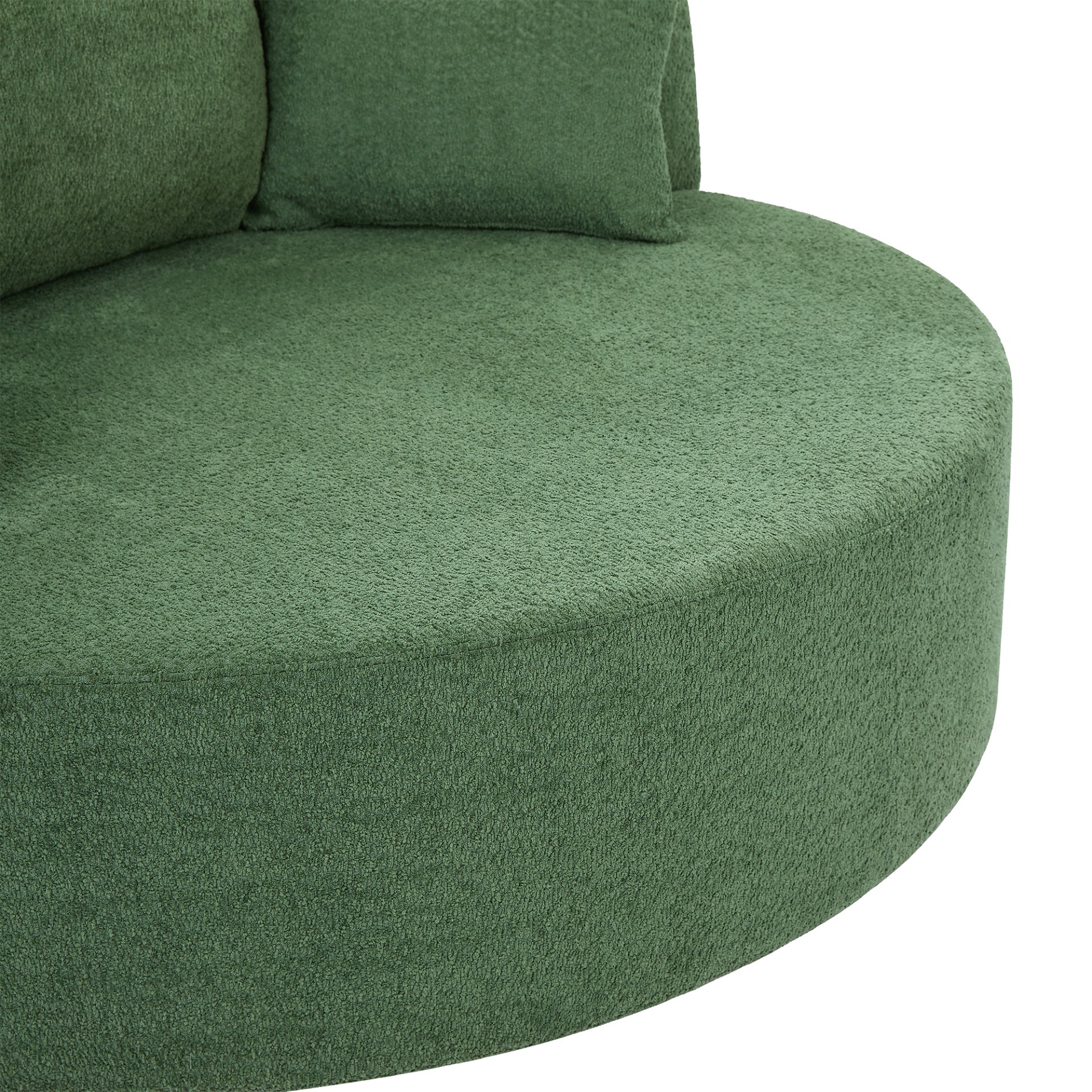 360° Swivel Chair Accent Barrel Chair Swivel Round Sofa Chair With 3 Removable Pillows For Living Room, Office And Hotel - Green - Image 22