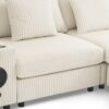 Sectional With Bluetooth Speakers L Shaped Couch With Console USB Charger, Cup Holders Storage Ottoman Deep And Wide Seat Cloud Sofa - Cream - Image 11