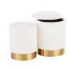 Marla - Contemporary Nesting Ottoman Set - Gold / Cream - Image 3