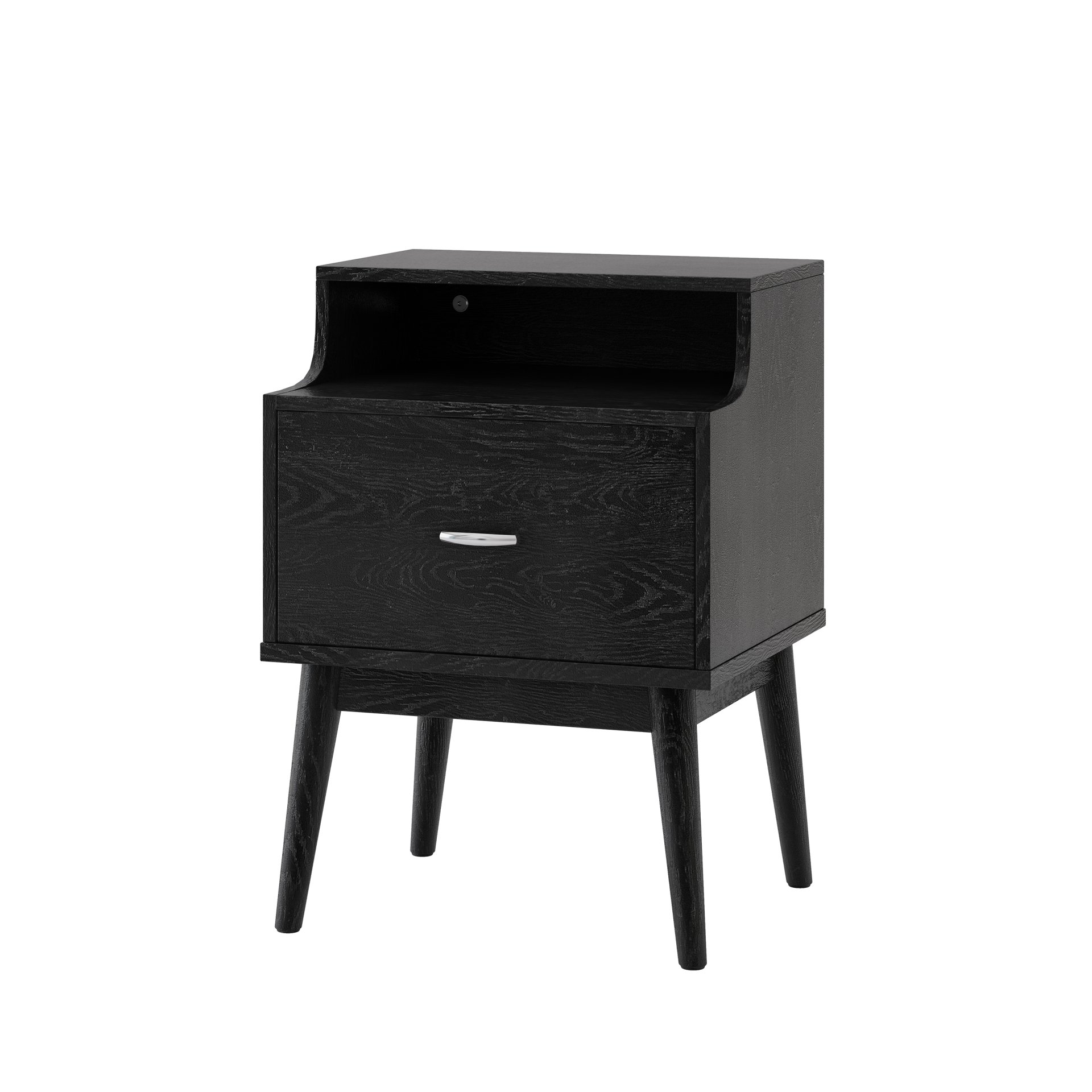 Starla - Wooden Nightstand - Black - Image 6