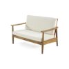 2 Piece Patio Set With Slatted Back Loveseat And Coffee Table - Teak - Image 5