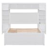 Full Size Bed With All In One Cabinet, Shelf And Sockets, Twin Size Trundle - White - Image 5