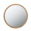 Circle Wall Mirror With Wooden Frame, Wall Mirror For Living Room - Brown - Image 9