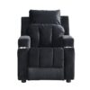 Kids Recliner Chair, Kids Upholstered Couch With One Cup Holder, Toddlers Recliner With Headrest And Footrest - Black - Image 4