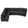L-Shaped Sofa Sectional Sofa Couch Pull-Out Sofa Bed With Charging Devices And Cup Holders For Living Room - Blue Black - Image 11