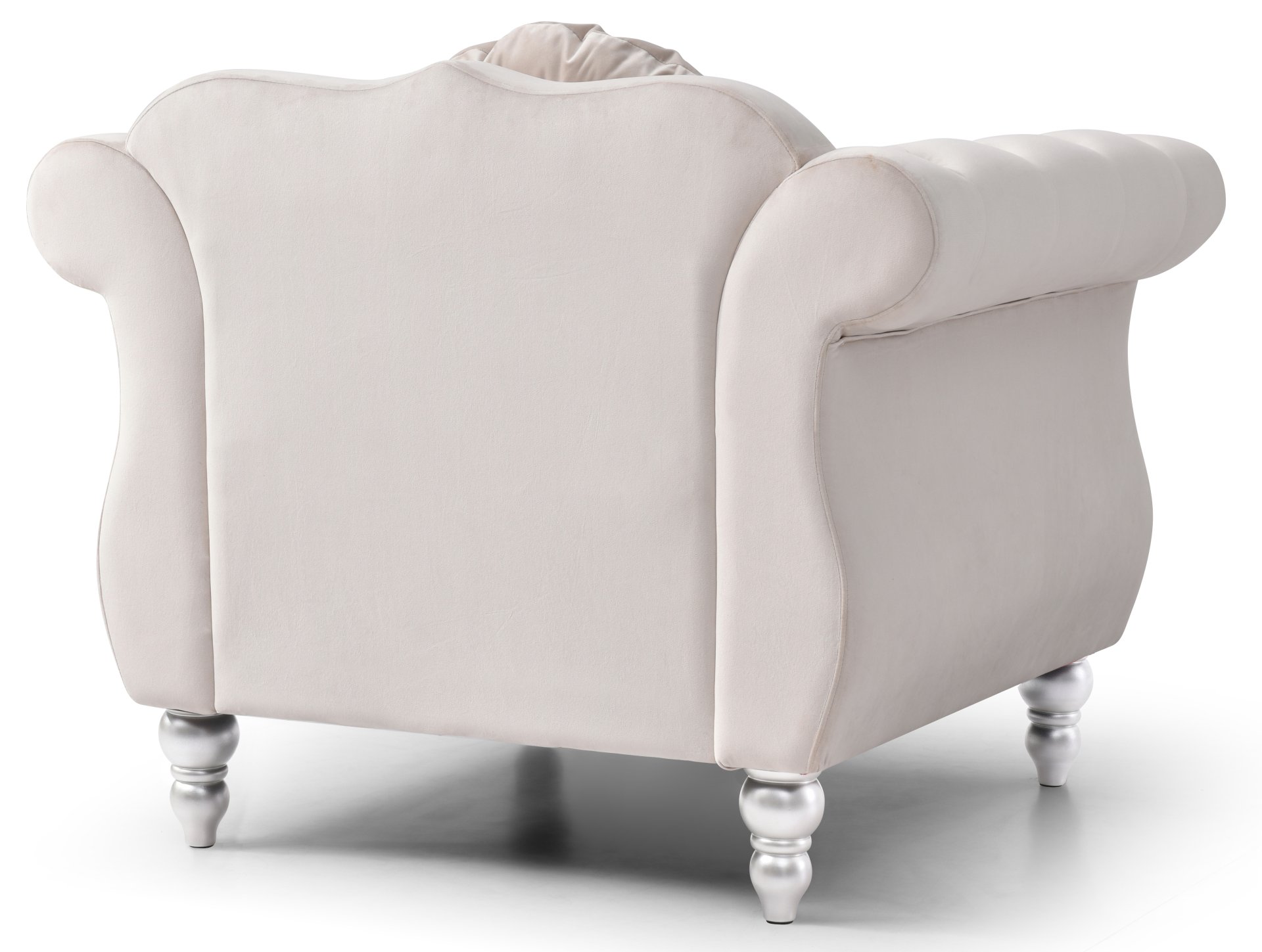 Elegant Transitional Flared Armchair - Ivory - Image 5