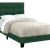 Twin Size Bed, Upholstered, Frame Only, Transitional - Green - Image 6