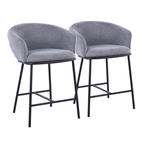Ashland - Contemporary Counter Stool (Set of 2) - Black / Gray