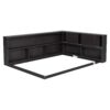 Full Floor Bed With L-Shaped Bookcases, Sliding Doors, Without Slats - Espresso - Image 10