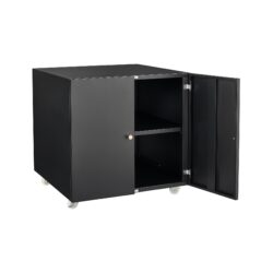 Office Furniture Copier Cabinet, 2 Door Steel Copier Stand, Mobile Pedestal File Printer Stand - Black