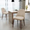 Modern Dining Chair With Wood Iron Legs - Wheat - Image 2