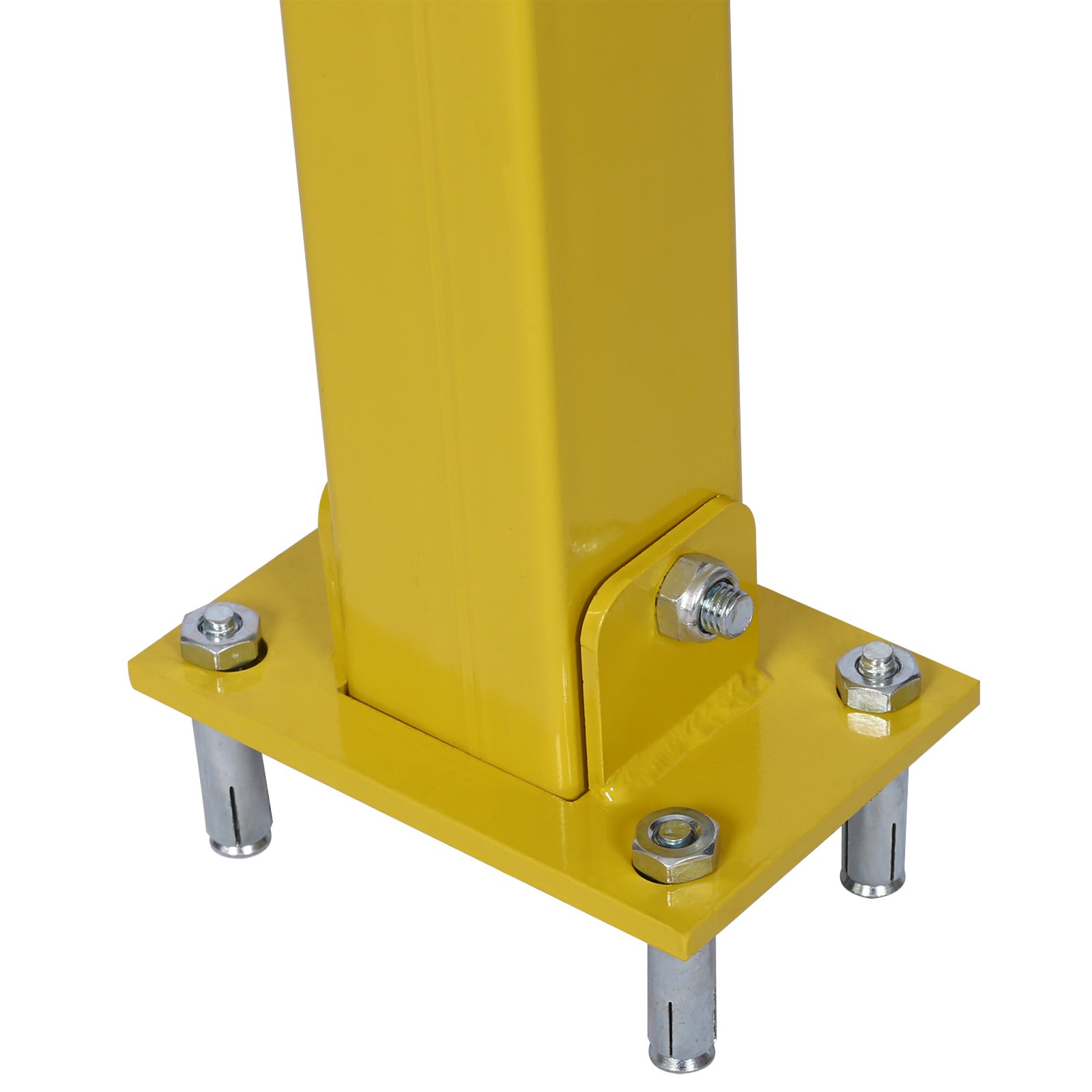 Square Parking Bollard Pole Barrier With Lock For Car Parking Protection And Home Garage Street Decor - Yellow - Image 4
